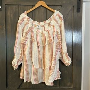 For the Republic Ruffle Boho Blouse 3X